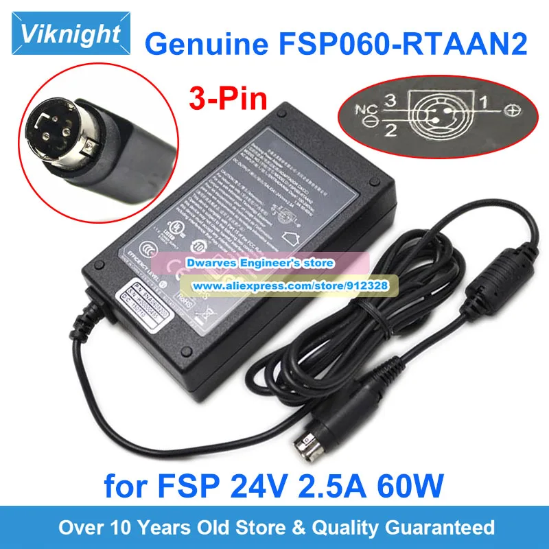 Genuine FSP FSP060-RTAAN2 FSP060-DAAN2 AC Adapter 24V 2.5A FSP060-RAA Power Supply 60W for ​​PC42T + Godex G500-U PRINTER GK420D