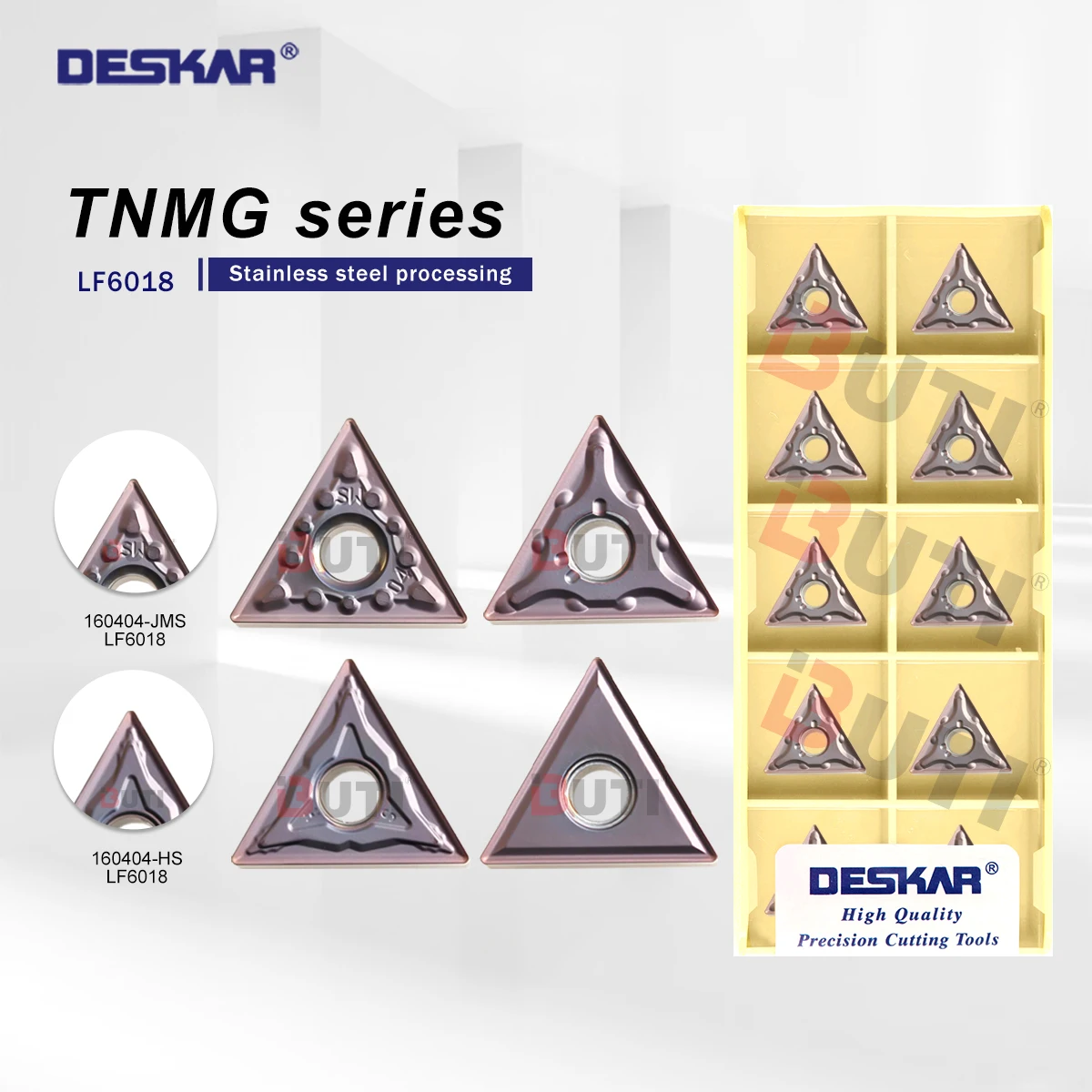 DESCAR 100% מקורי TNMG 160404   TNMG 160408   HS MQ JMS HA MA MS LF6018 קרביד CNC טורנינג משולש להב פלדת אל-חלד