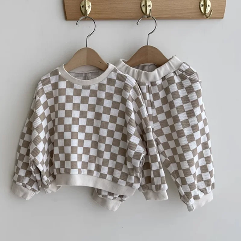 2025 Spring New Baby Long Sleeve Clothes Set Kids Girls Fashion Flower Print Sweatshirt + Pants 2pcs Suit Toddler Outfits
