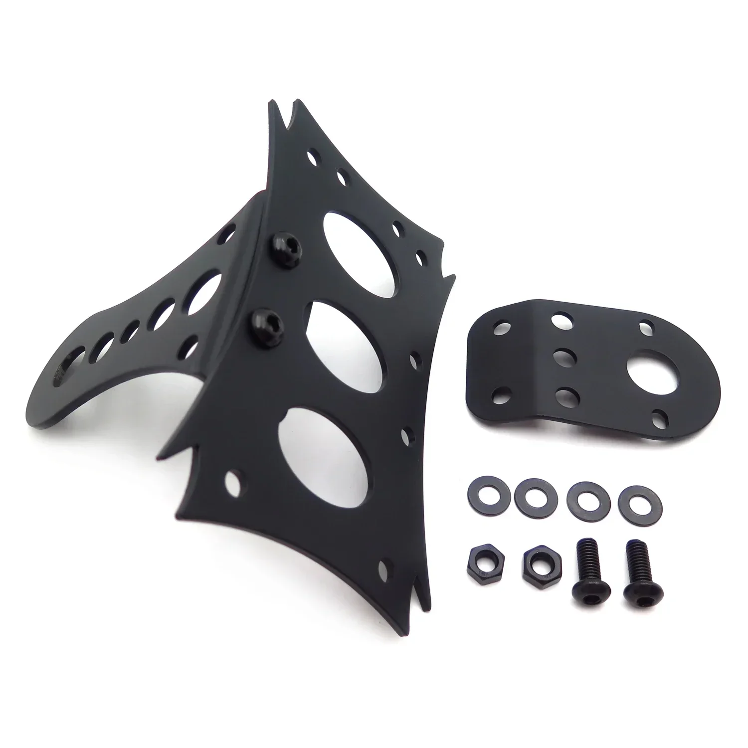 Motorcycle Black Custom Horizontal Vertical Zigzag Side Mount License Plate Bracket 7