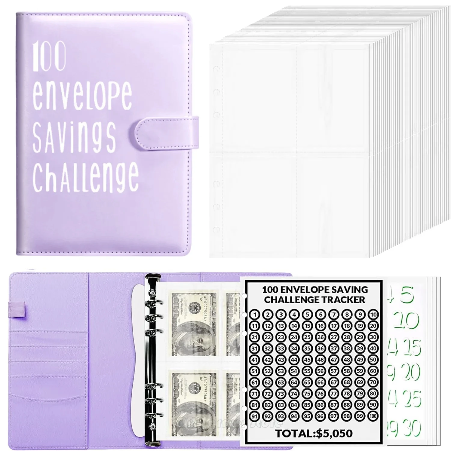 

100 Envelope Challenge Binder Couple Challenge Event Save Together Challenge Notepad Savings Folder A5 Binder Budget Envelopes