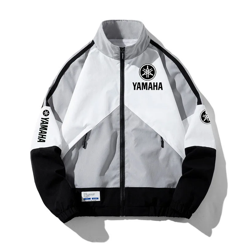 2026 yamaha logo Men's Windbreaker Sportswear Casual Jacket Men's Baseball Jacket Hip Hop Patchwork Loose Jackets Spring Autumn