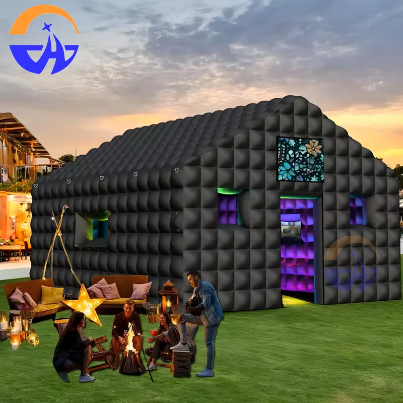 

Коммерческая черная портативная надувная палатка для ночного клуба, куб, свадебный шатер, дискотека, Vip-лаунж для вечеринок в ночном клубе