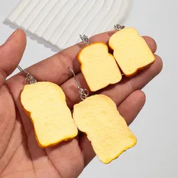 New Cute Acrylic Simulated Toast Drop Earrings for Women Funny Bread Slices Potato Chip Drop Earring Creative Jewelry 2024 Gifts