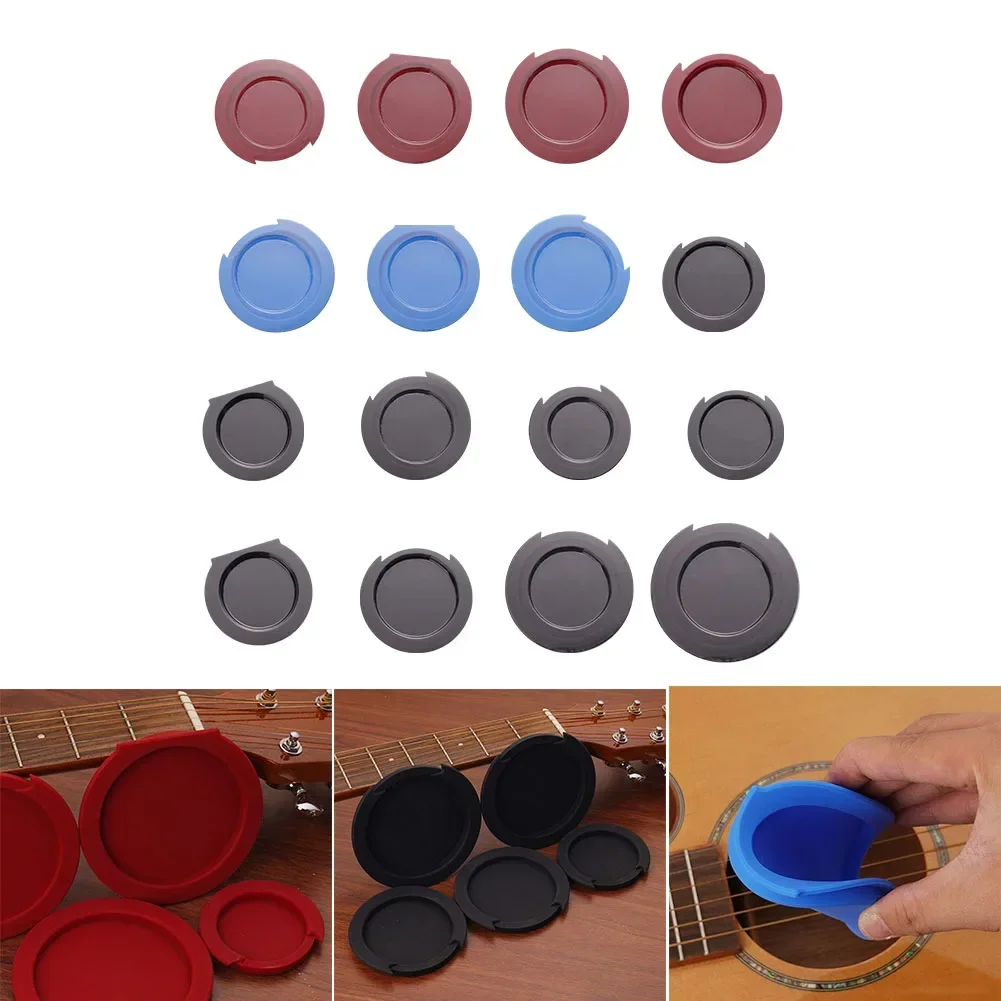 1pcs Guitar Sound Hole Cover 60/70/84/86/96/98/100/102mm Silicone Noise-Reduction Buster Sound Hole Cap Guitar Replace Parts