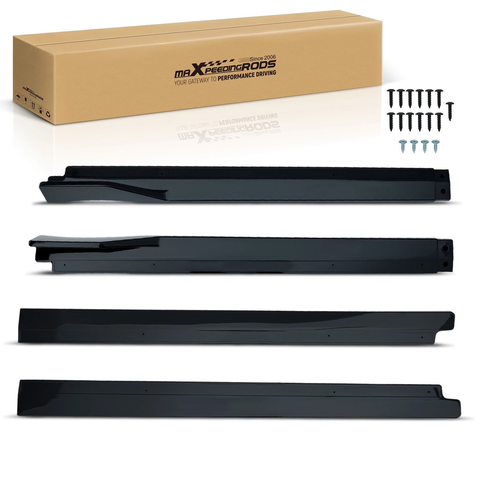

L+R Side Skirt Panel Kit For Toyota Camry 2018-2024 Gloss Black Extension ABS