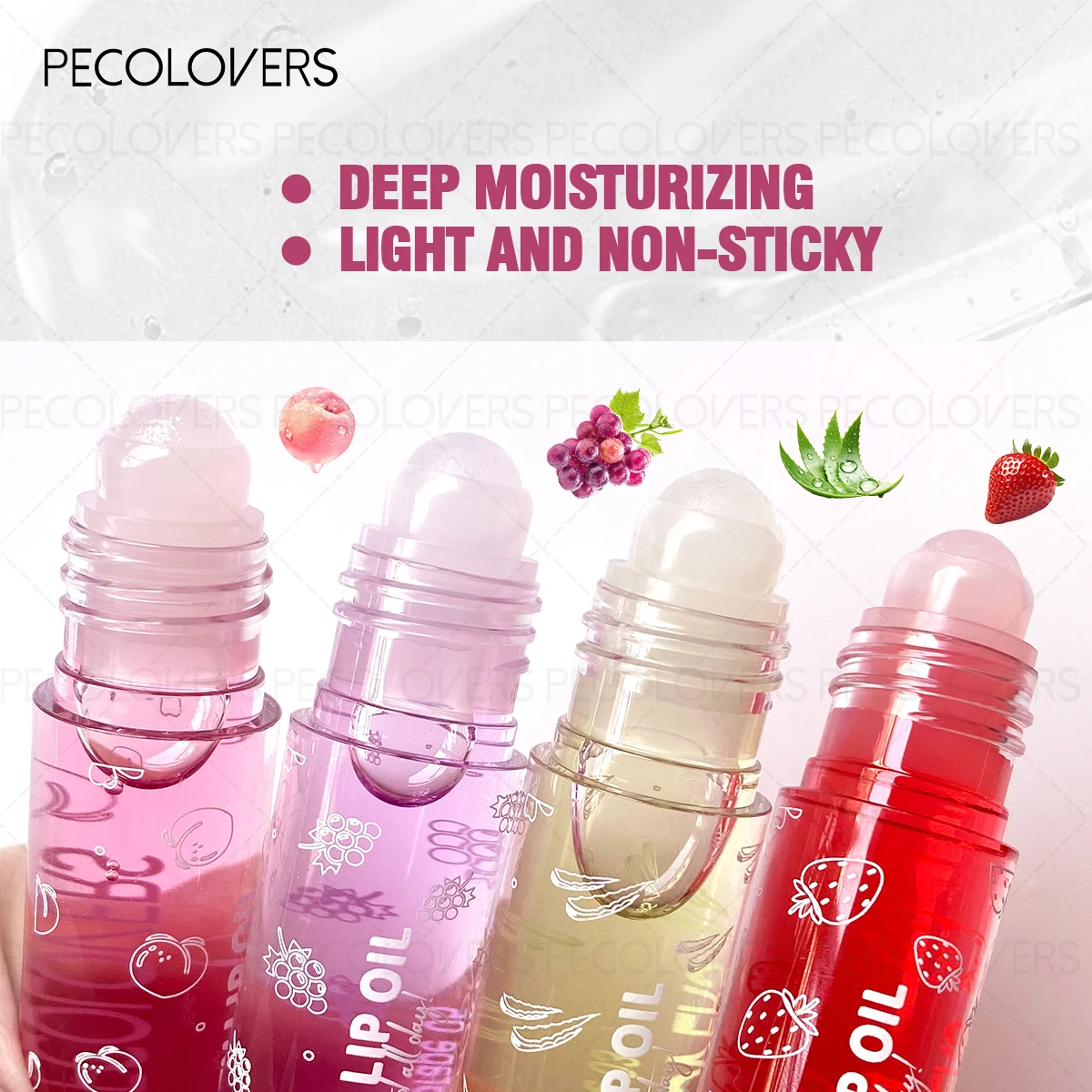 Moisturizing Lip Oil Jelly Strawberry Tinted Capsule Liquid Lip Blam Waterproof Transparent Color Lip Oil