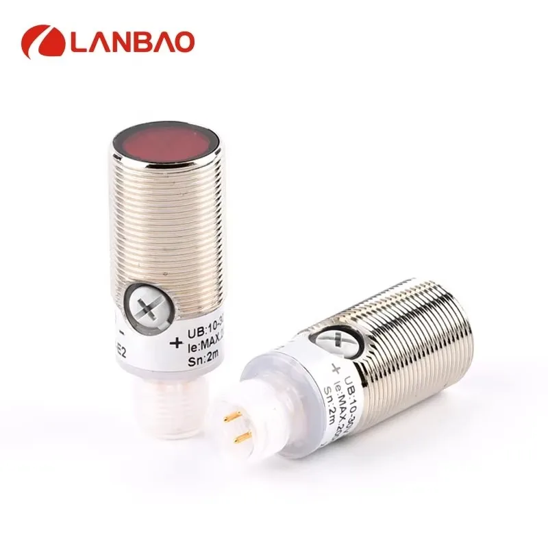 PSM-GM Series IP67 Metal Cylindrical NPN PNP 12V 24V Optical Proximity Sensor CE Certification 2m Detection Distance 1ms