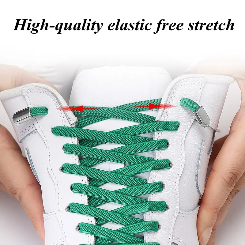 1 pair No tie shoelaces Flat net weave Elastic shoelace Suitable for all shoes sneakers Child adult Lazy laces Shoe accessories