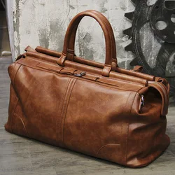 Retro Fashion Men's Handbags Travel Totes Crossbody Bag Large Capacity Luggage Bags Men Luxury Design Handbags Fitness Bag Male