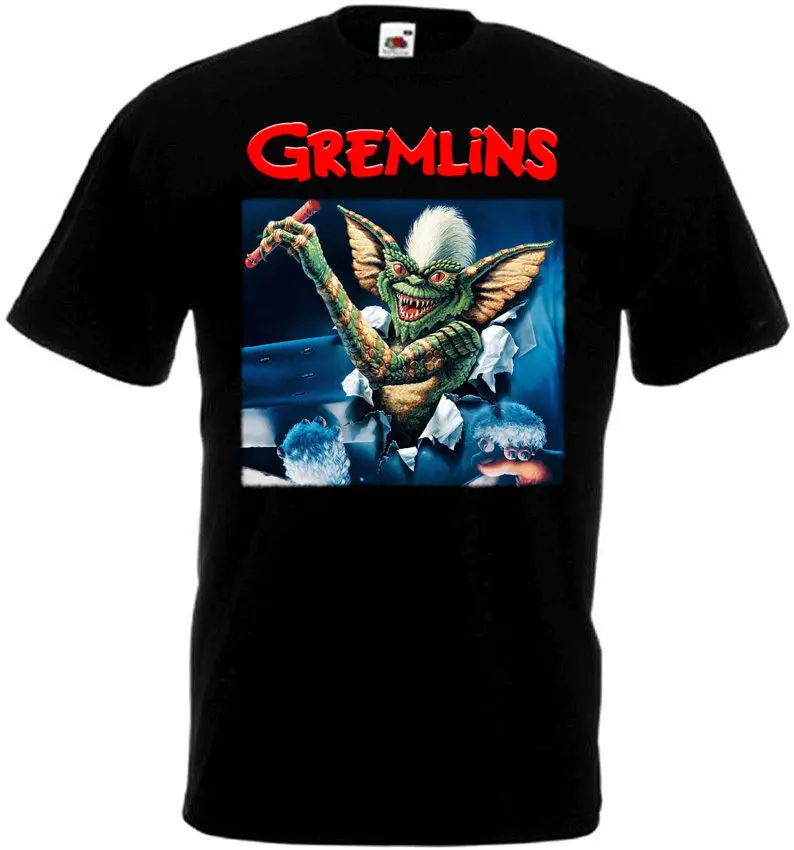 GREMLINS SPIKE Movie Poster T shirt all sizes black  High Quality 100%Cotton Short Sleeve