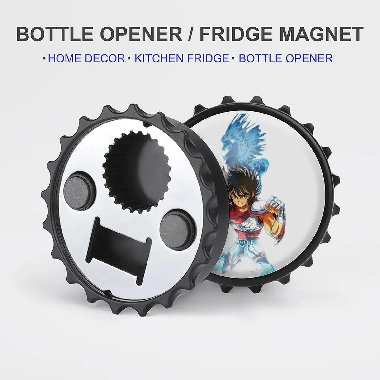 فتاحة زجاجات مغناطيسية للثلاجة، مادة سبيكة جذابة مغناطيسية، تخصيص سانت سيا البرونزية سانت بيغاسوس سيا #5