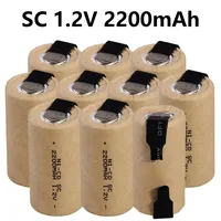 New Screwdriver Electric Drill SC Batteries 1.2V 2200mah Sub C Ni-Cd Rechargeable Battey With Tab Power Tool NiCd SUBC Cells