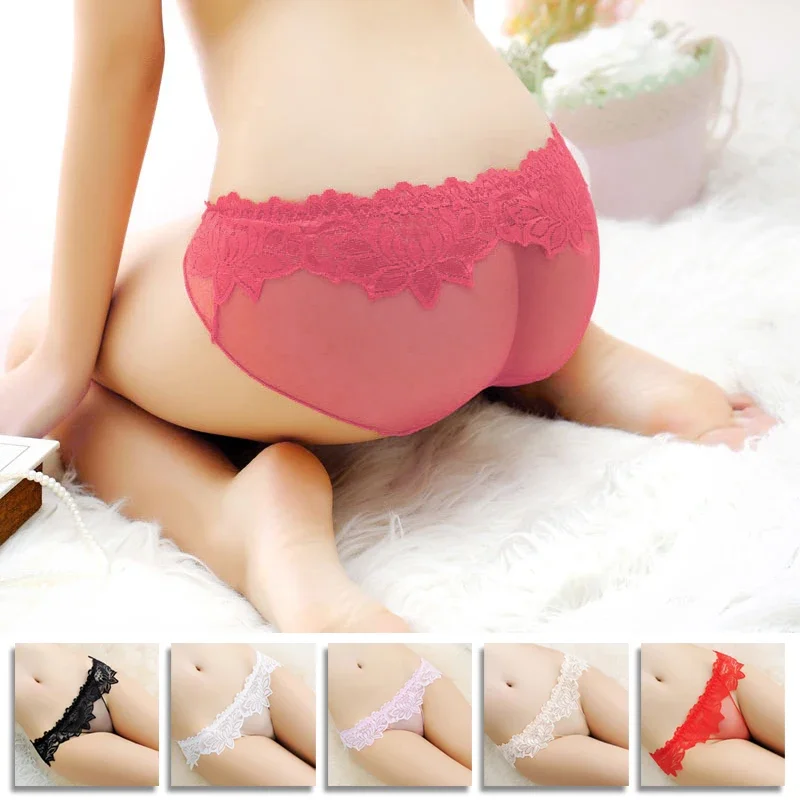 Breathable Lingerie perspective Panties triangle V-string Knickers Underwear Women Bandage Lingerie Through Thongs