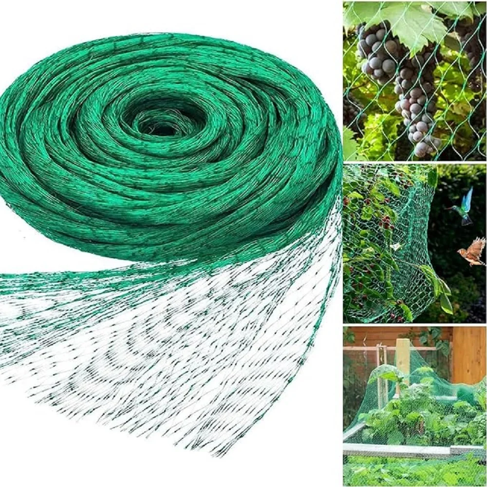 Anti Bird Protection Netting Green Woven Mesh Protect Plants Fruits Flowers Trees Stretch Fencing Durable Net Stops Birds Deer