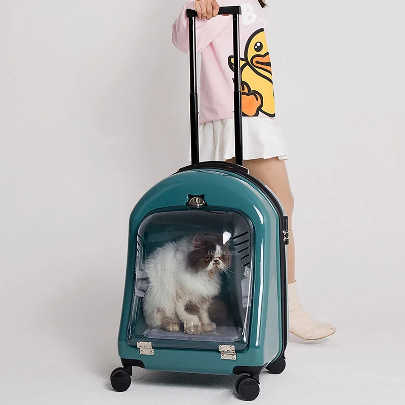 Modern Pet Stroller For Case Cats Dog Outdoor Supplies Breathable Portable Pet Luggage Carrier Trolley With Universal Wheel Cart