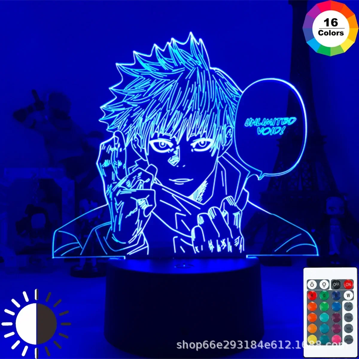 16 Colors Jujutsu Kaisen Figure Satoru Gojo Night Lights Inumaki Toge 3D Lamps Anime Figure Model Gifts Boy Bedroom Decoration