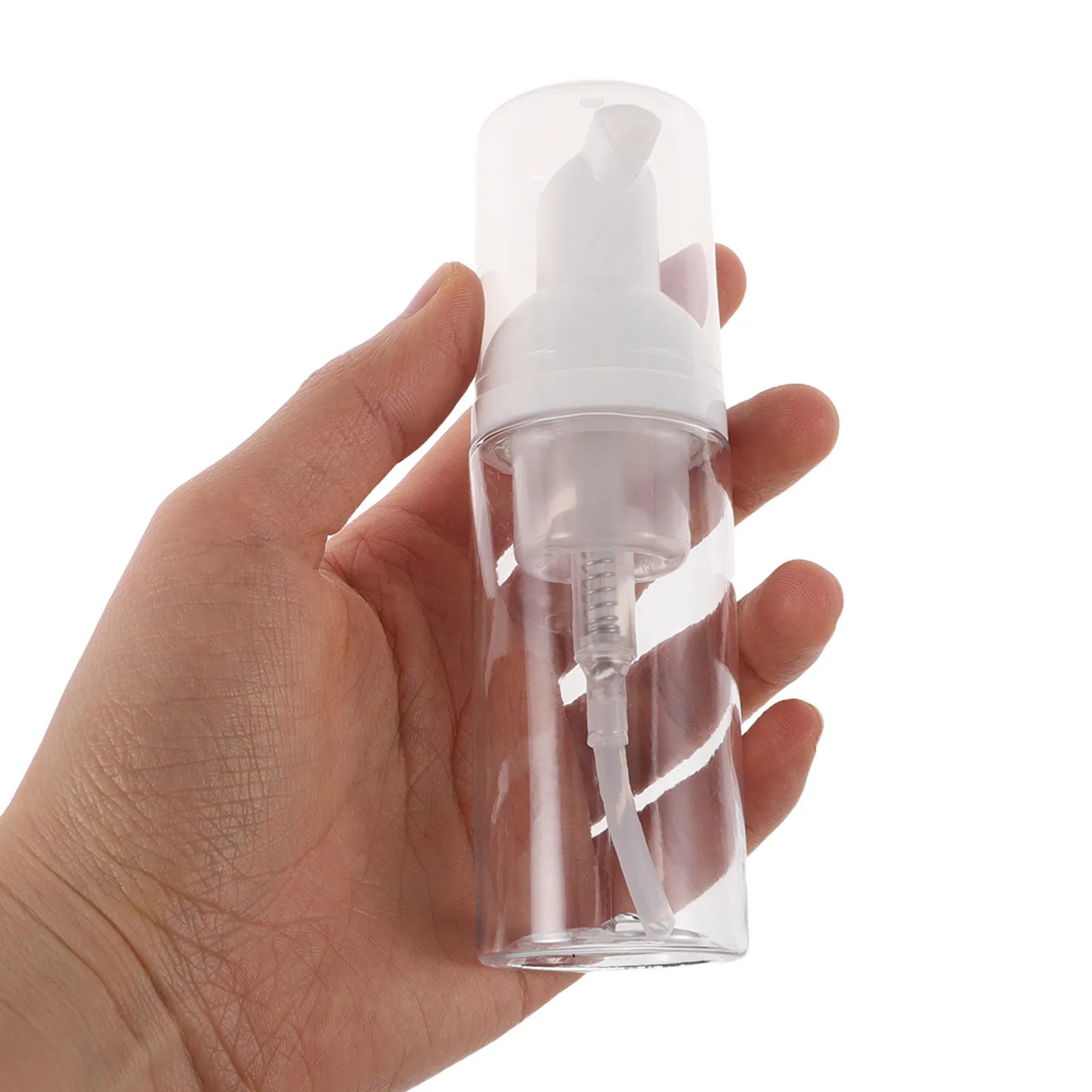 

Набор из 10 дорожных флаконов-дозаторов для пены, 50 мл, пустые, многоразовые, прозрачные, для косметики, ухода за кожей, жидкого мыла, геля для душа, компактные