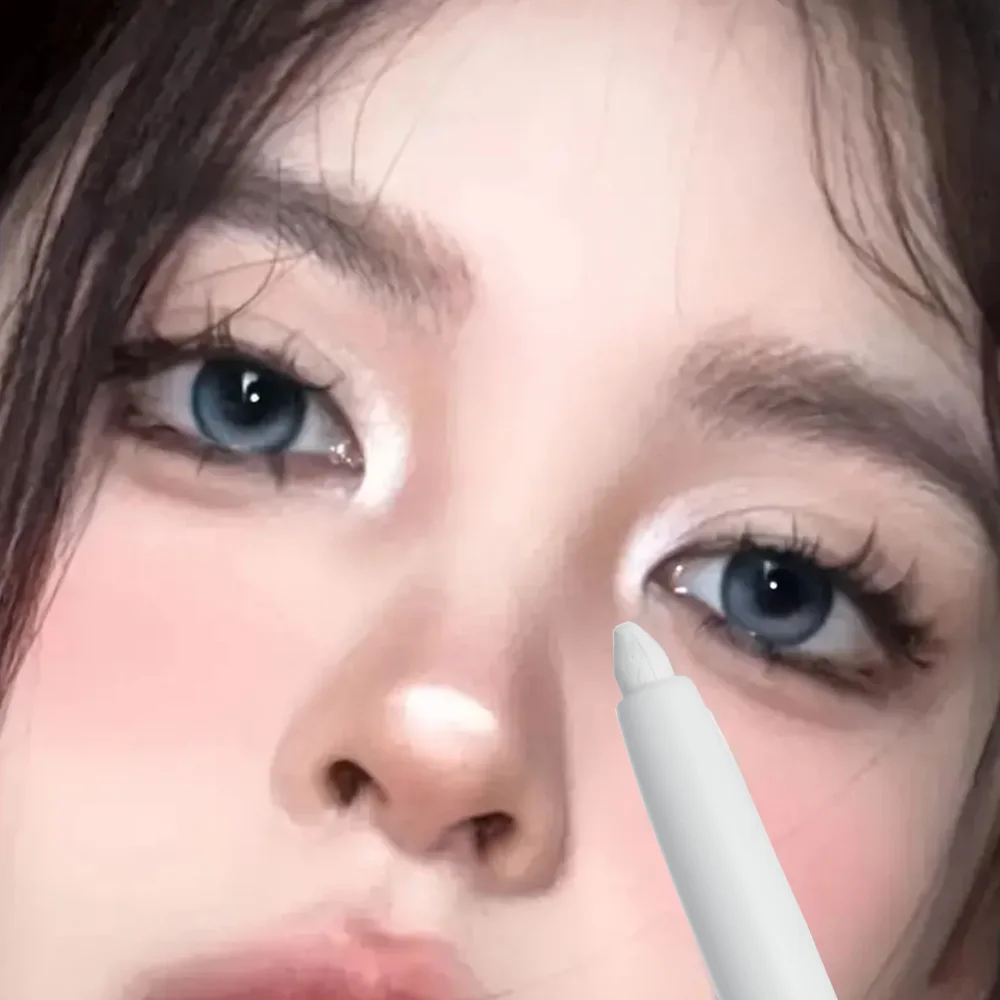 محدد عيون جل مقاوم للماء، بدون تلطخ، يدوم طويلاً وناعم، أبيض - مكياج عيون نسائي