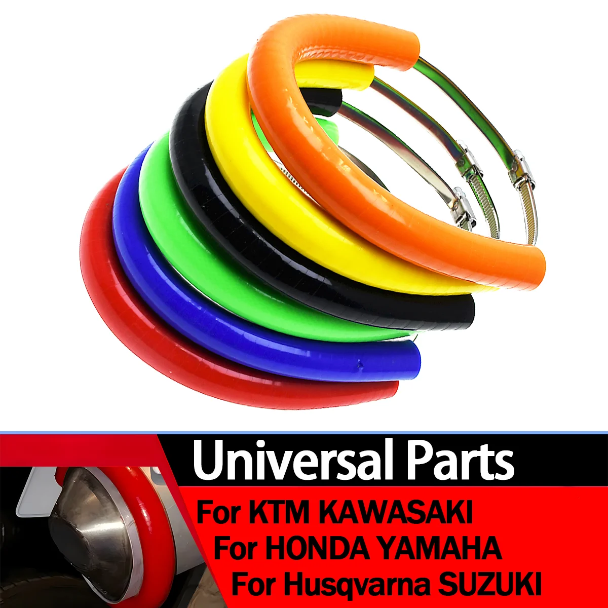 

Motorcycle Universal Silicone Guard Anti-hot Exhaust Protector Can Cover For KTM Yamaha Honda Kawasaki Suzuki 250 350 450 500