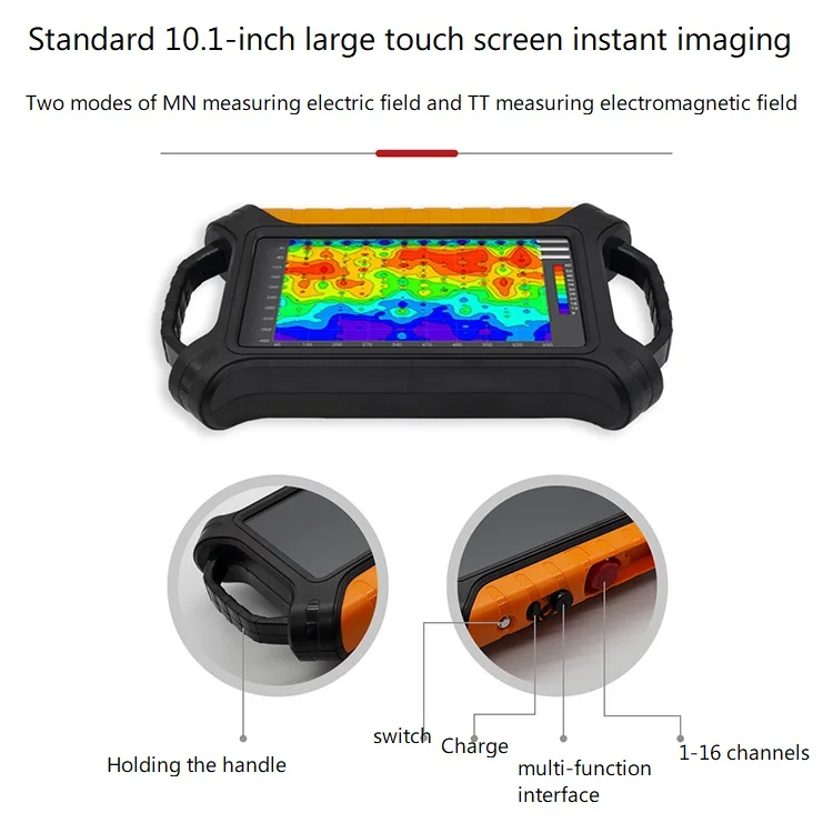 single channel/16 channels groundwater detector,2D/3D Automatic Graphical Resistivity Meter,With 10” screen，fast tachymeter