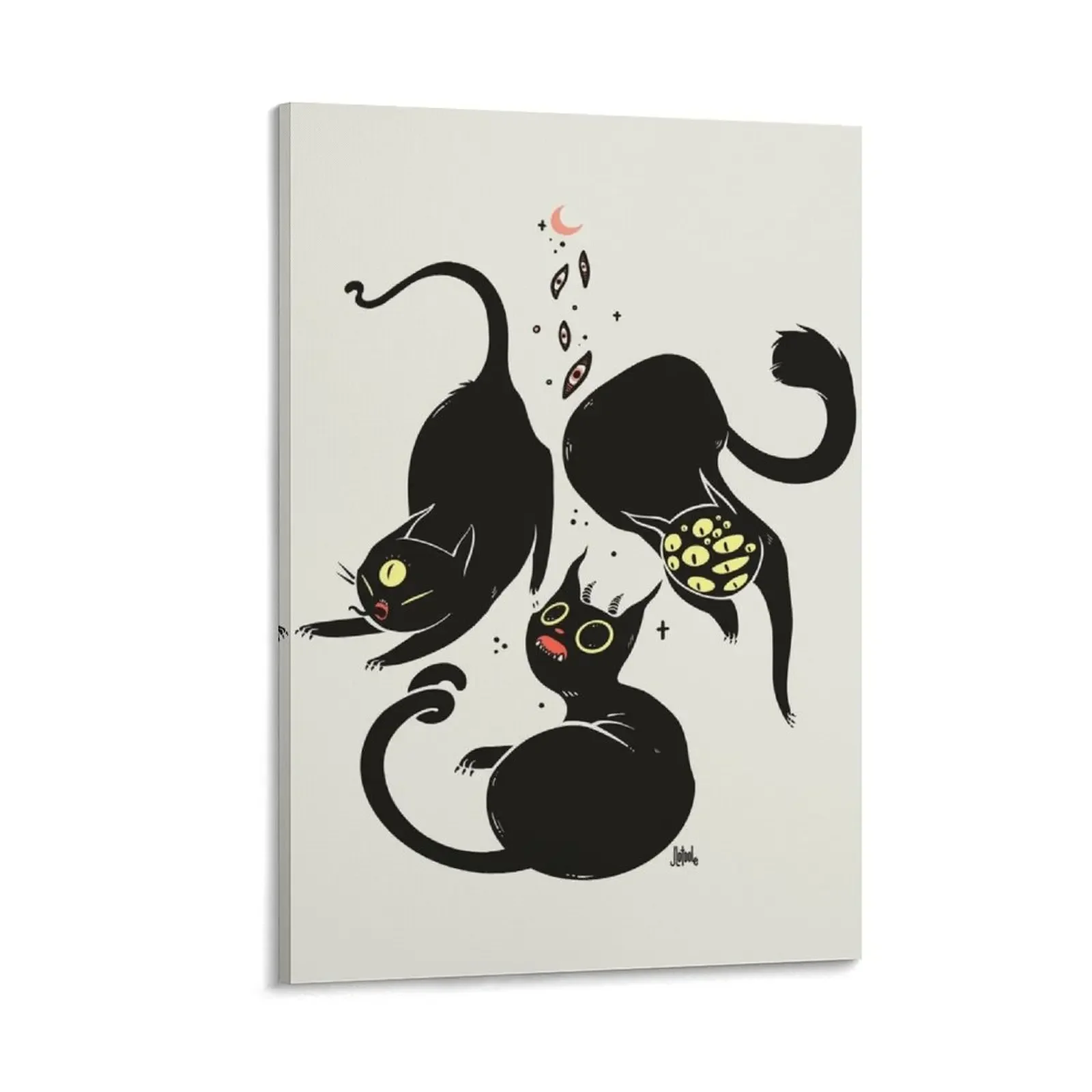 

Strange Many Eyed Black Cats Canvas Painting decoration aesthetic office decoration