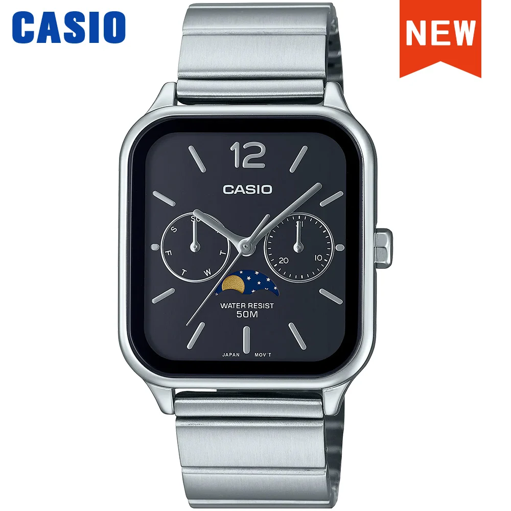 Casio wrist watch for men Fashion top luxury set quartz Waterproof  Limited edition model new style  Moonphase Square Watchs