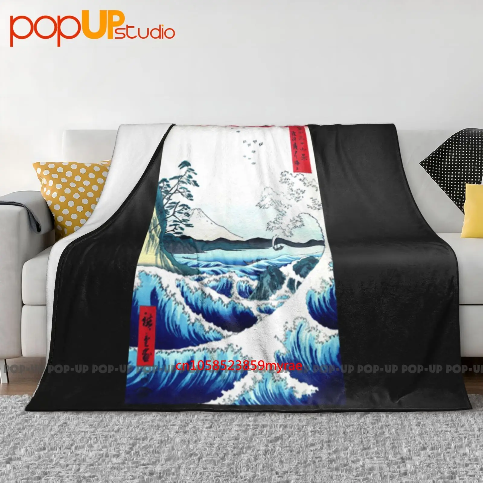 Hiroshige utagawa seascape em satta japonês clássico ultra-macio cobertor colcha inverno capa de sofá capas de cama