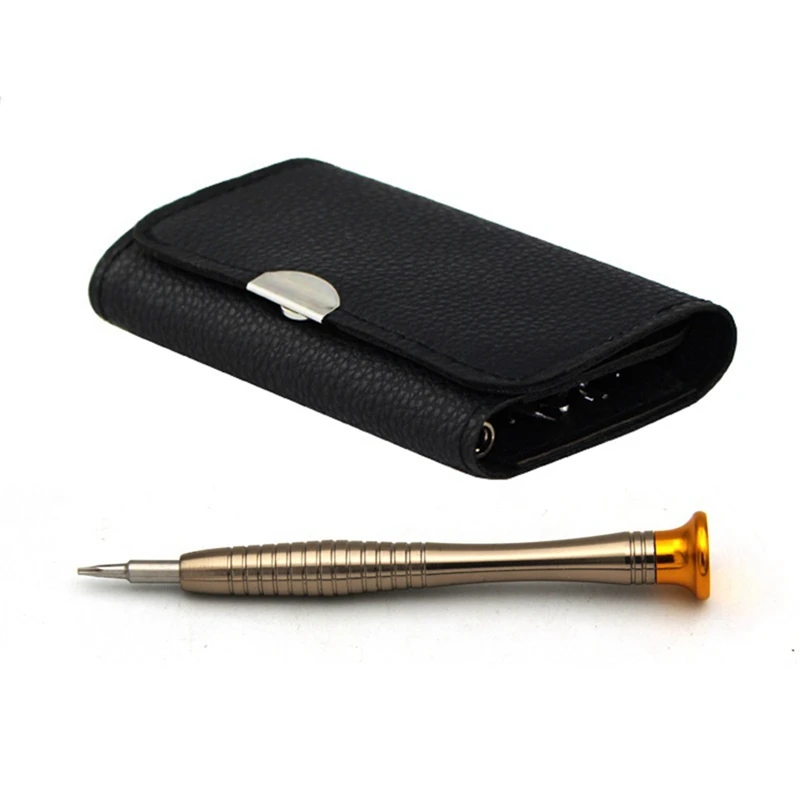 1Set 25-In-1 Leather Case With Pentagonal Mobile Phone Precision Watch Glasses Aluminum Screwdriver Set Multi-Purpose Steel