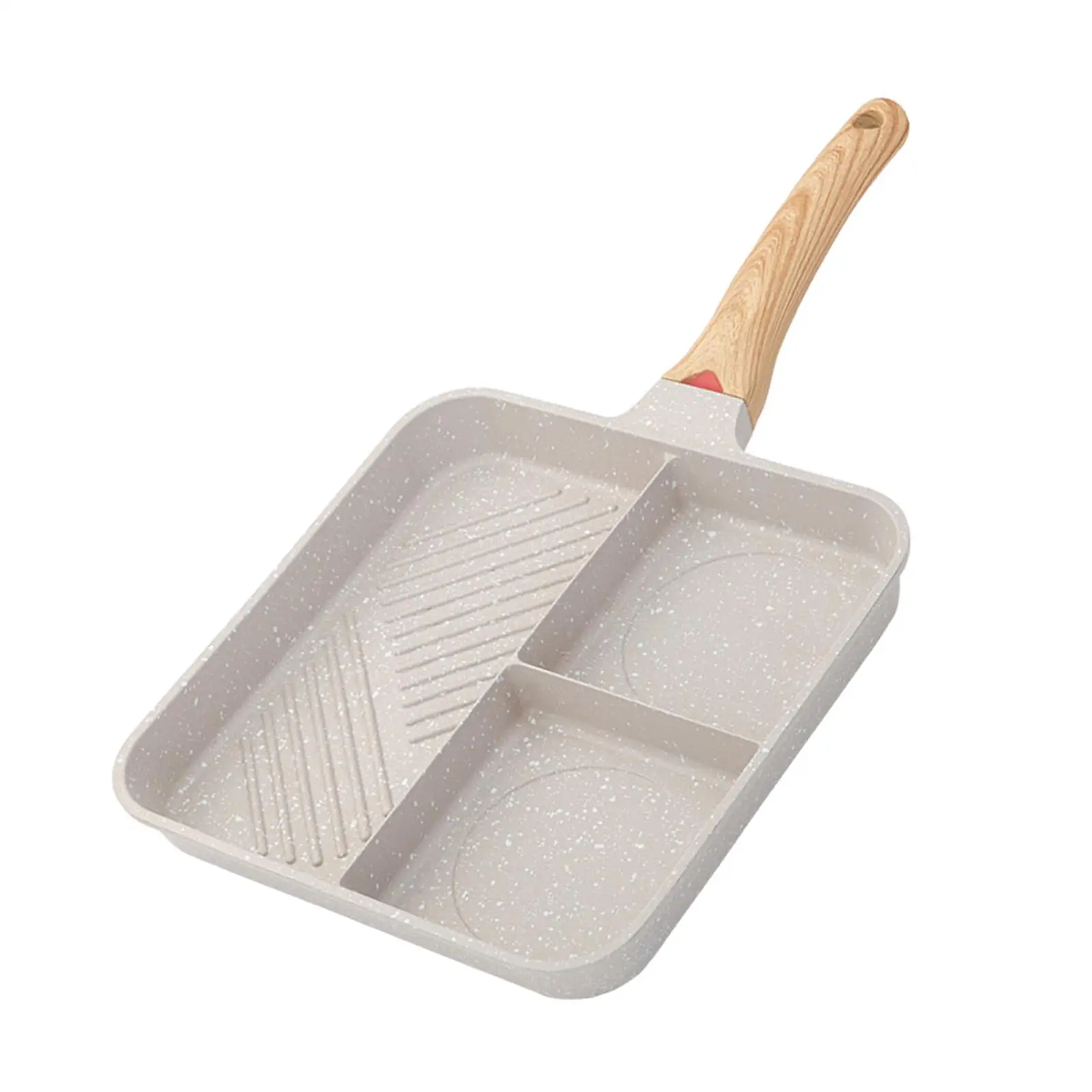 Frying Pan Non Stick Divided Grill Frying Pot Square Grilling Pan Omelette Pot for Hiking Camping