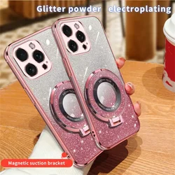 Glitter Bling Magnetic Ring Stand Holder Plating Cases Dla Xiaomi Redmi A1 A3 9 9A 9C 10 10C 12 12C 13 13C 4G 5G Miękka tylna pokrywa