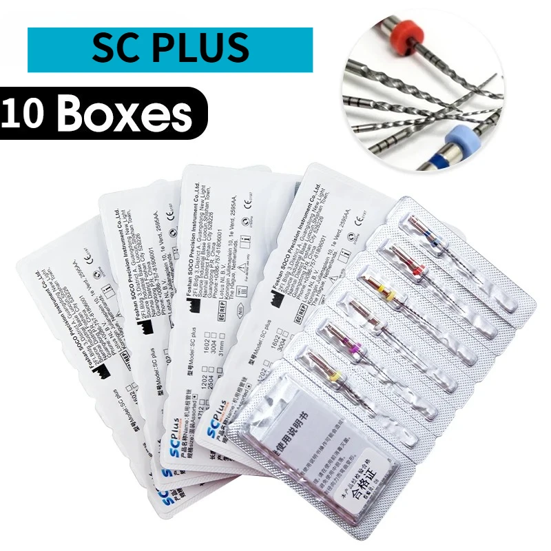 COXO SOCO PLUS Heat Activated NiTi Root Canal Files 10 Packs Flexible Endodontic Rotary Instruments for Root Canal Preparation