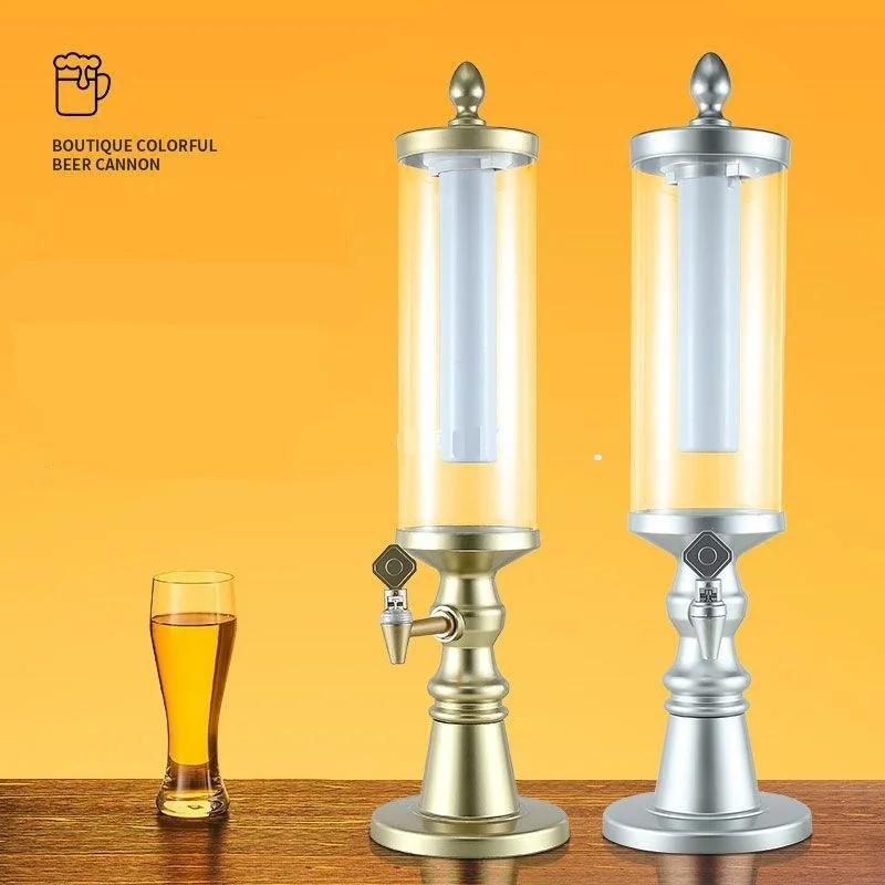 

Beer Cannon Luminous Beer Keg Dispenser with Built-In Ice Bucket for Dining Bar Essential Beverage Cooler for Sports Watching