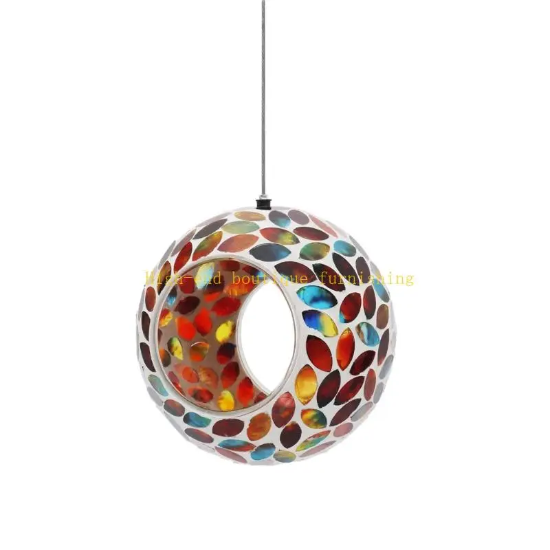 L9NB Glass Hummingbird Feeder Outdoor Hanging Bird Feeder HandPaints Feeding Station