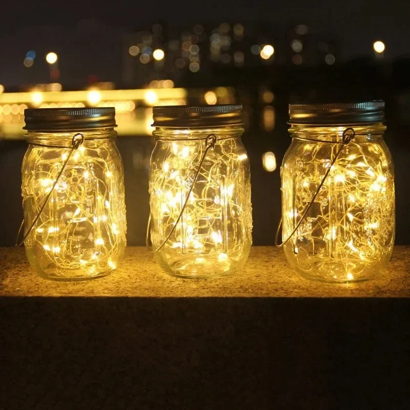 Solar Lamp Outdoor Waterproof Colored Glass Bottle Lamp can Be Used for Courtyard Lamp Camping Party Lighting