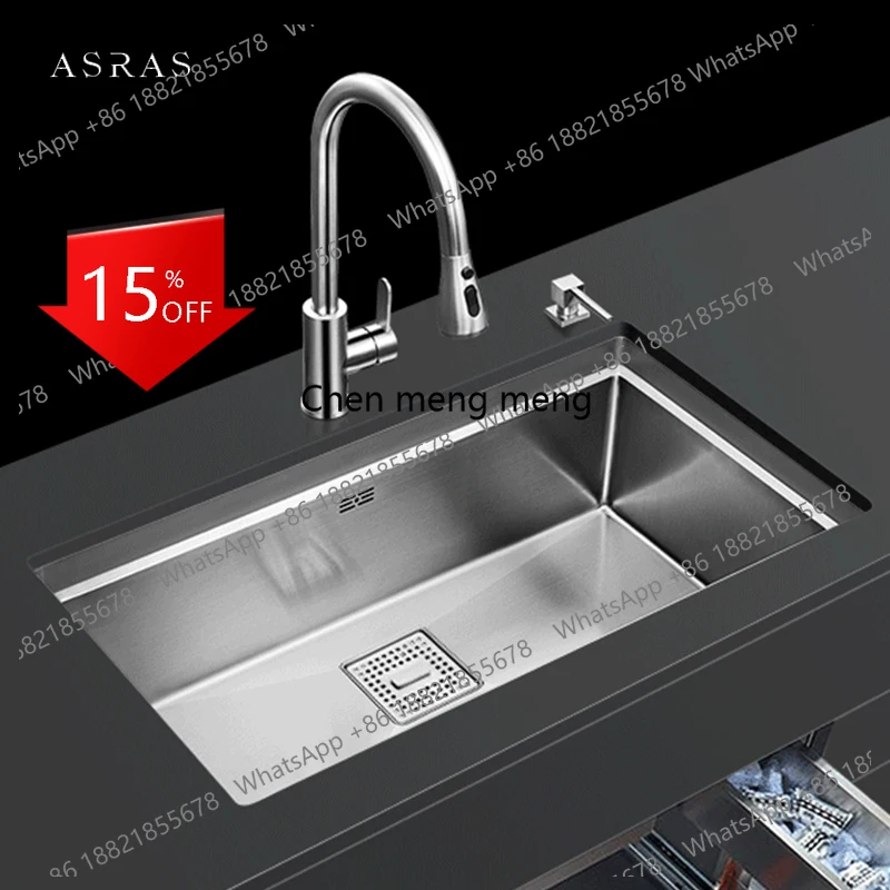 

Кухонная мойка A139 ручной работы из матовой нержавеющей стали SUS 304, толщина 4 мм, для установки под столешницу, большая одинарная мойка