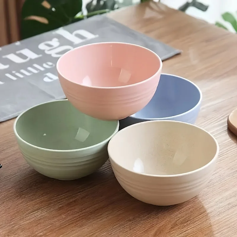 4pcs Rice Bowl Set, Home Outdoor Bowl, Tableware for Eating and Drinking Soup Bowl, Anti-fall Snack Bowl for Restaurant