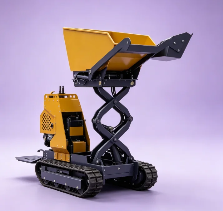 Mini Crawler Dump Trucks with 500 kg & 1000 kg Self-Loading Dumper for Construction Cargo Transport Core Components Motor Engine