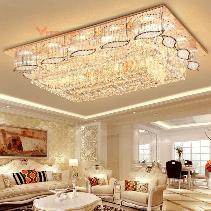 Luxury Ceiling Lights Crystal Living Room Large Chandelier Villa, Hotel Lobby, Model Room Home Decoration