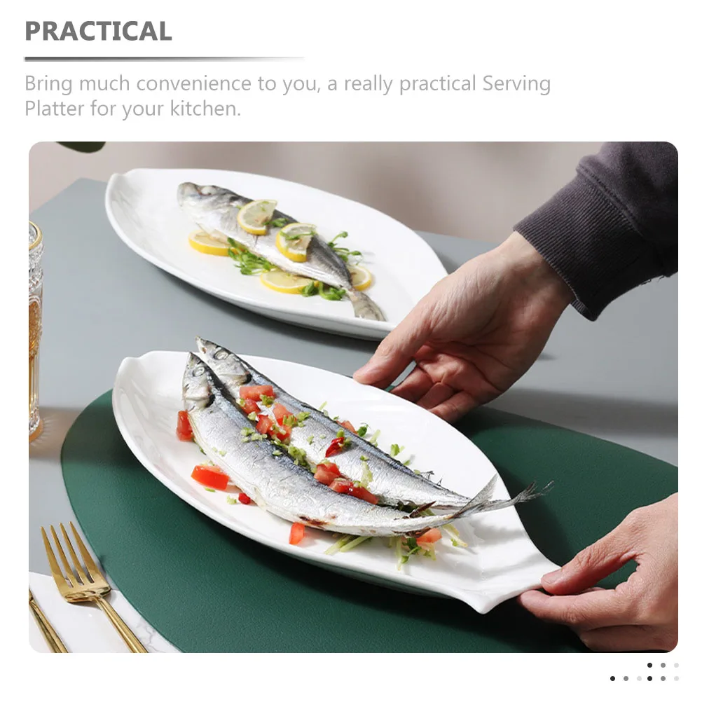 

Ceramic Fish Serving Platter Premium Dinner Plate for Home Restaurant Wedding Table Centrepieces Versatile Food Serving Dish