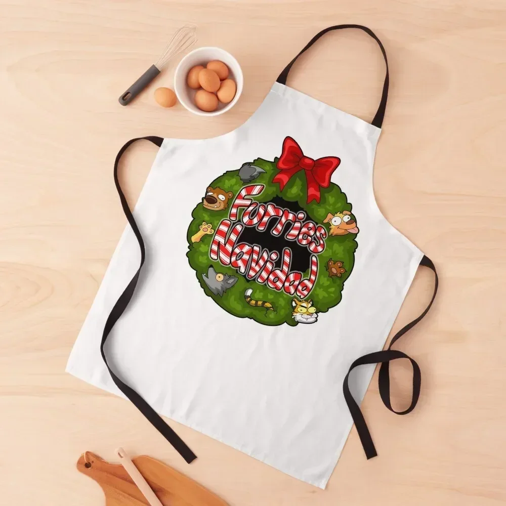 

Furries Navidad Apron For Girl Kitchens Men men's barbecue Home Cleaning Apron