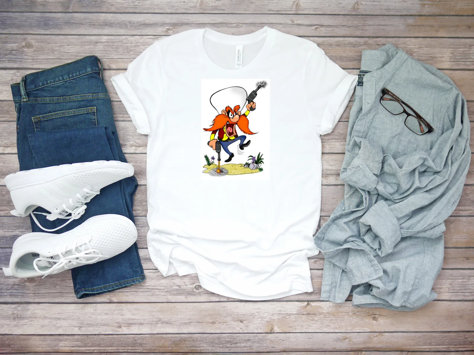 Мужские футболки с короткими рукавами и персонажем мультфильма Yosemite Sam K734 Мужские футболки с короткими рукавами и персонажем мультфильма Yosemite Sam K734