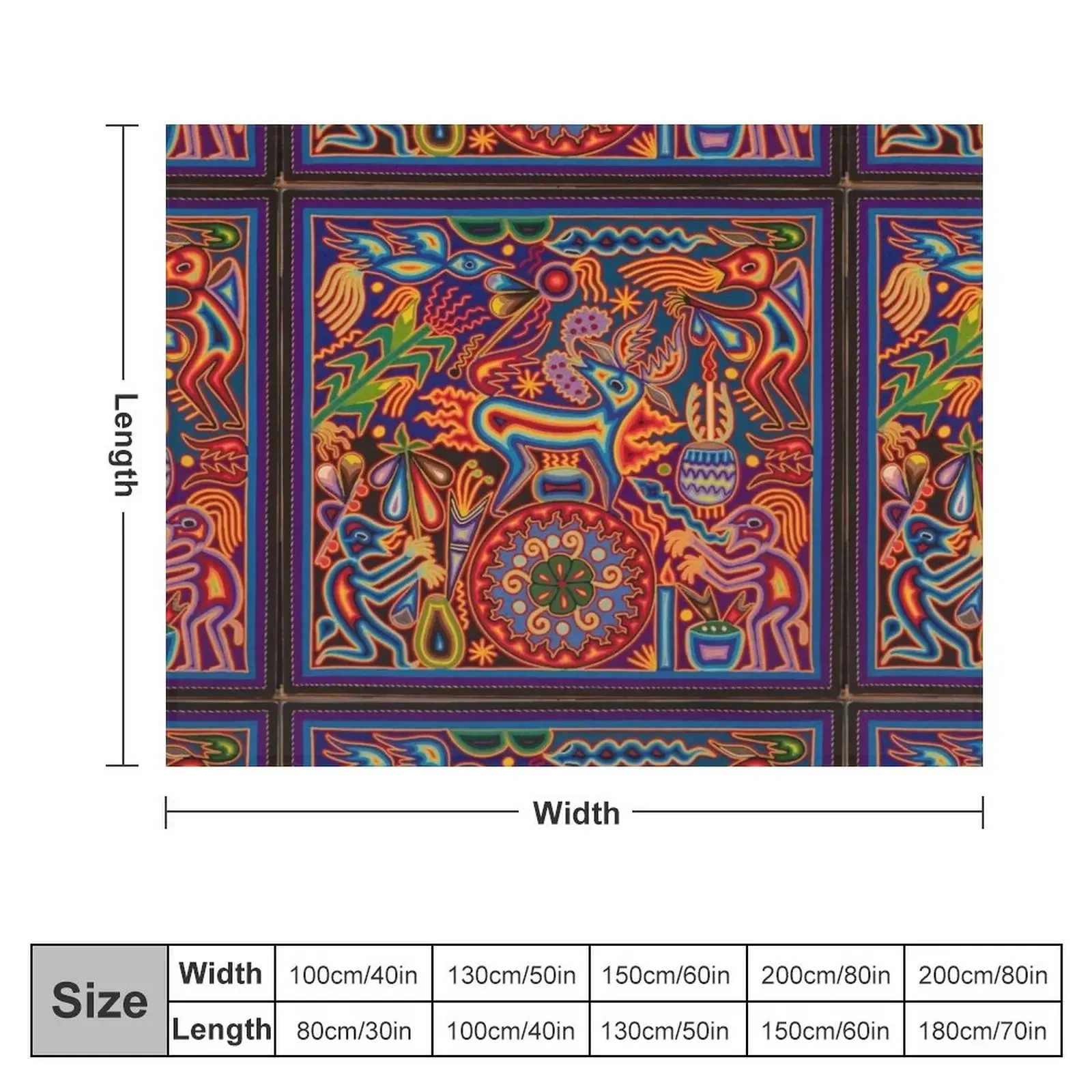 Huichol Throw Blanket Camping Decorative Sofas Beautifuls Blankets