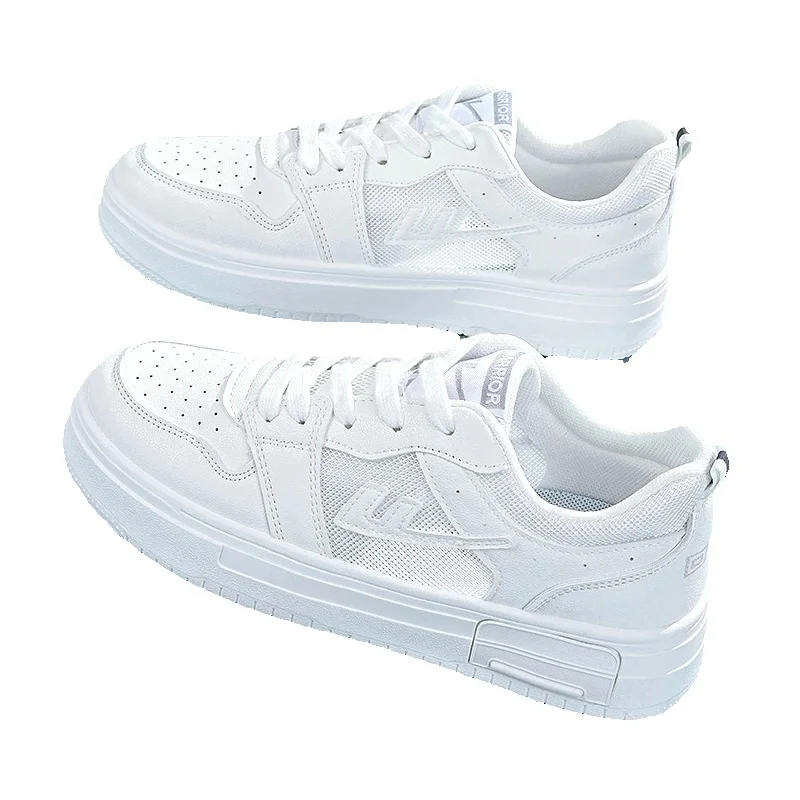 Witte ademende skateboardschoenen van mesh voor dames casual_voghion.com
