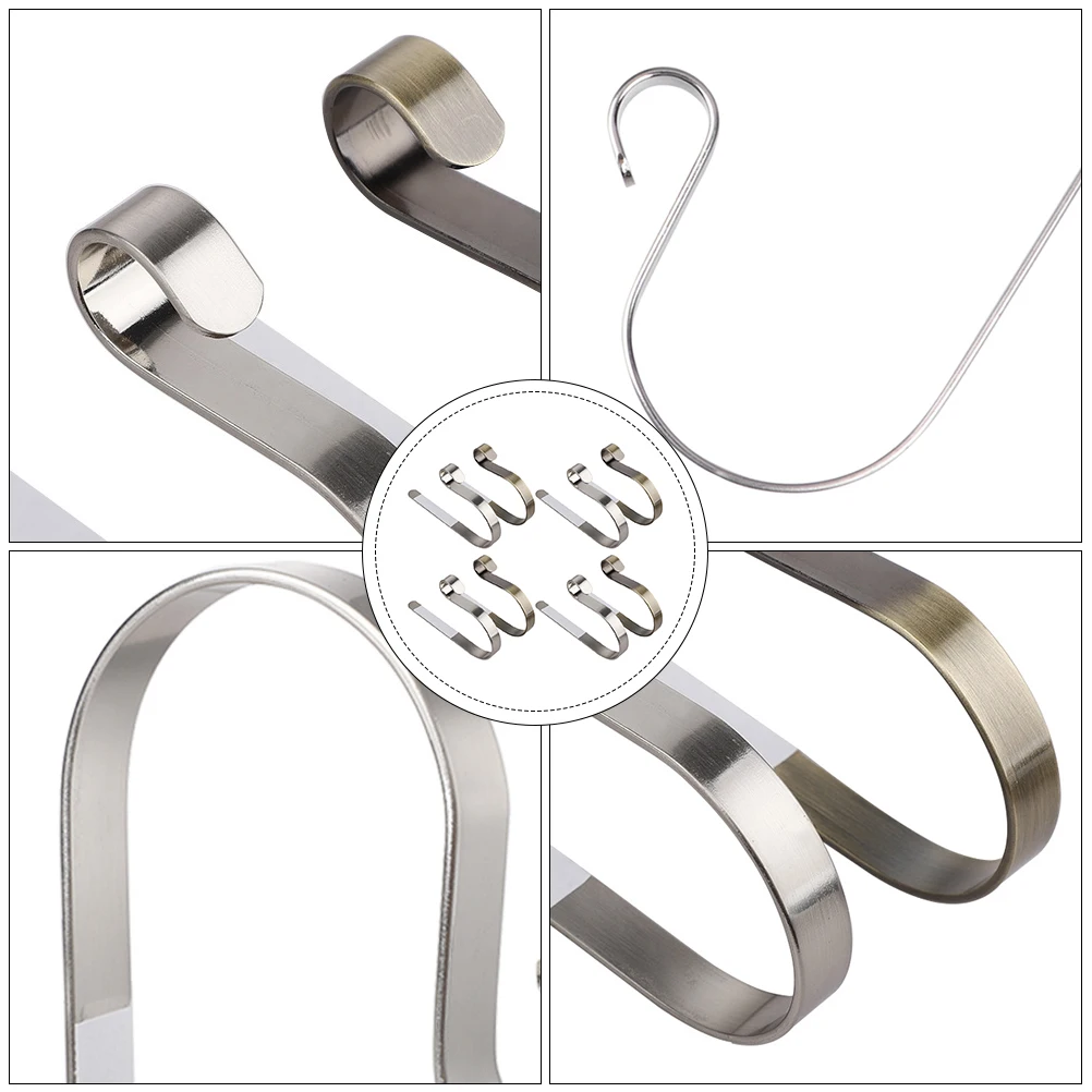 

8 pcs Christmas Stocking Rack Hook Zinc Alloy Mantel Holder for Fireplace Home Decor Hanging Bags Keys Umbrellas Stocking