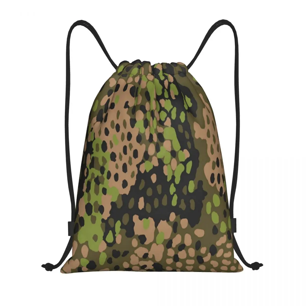 Custom WW2 Camo Drawstring Backpack Sports Gym Bag for Men Women Germany Arm Military Camouflage Training Sackpack