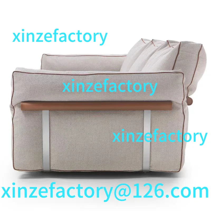 

Customizable Italian minimalist cotton and linen down straight petal sofa