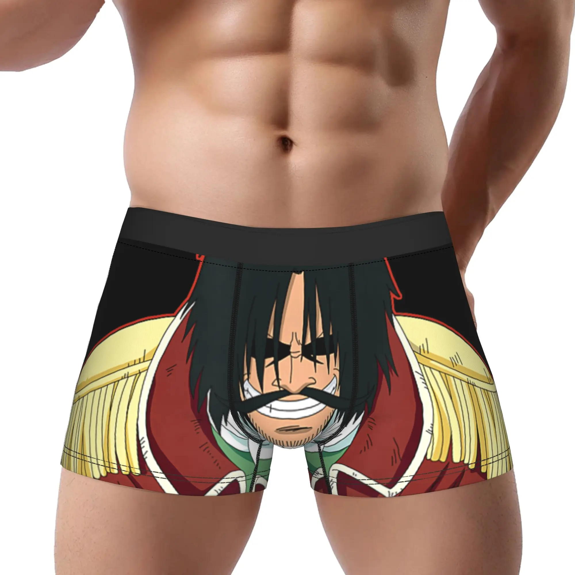 One Piece Anime GOL D Underpants Breathbale Panties Male Underwear Ventilate Shorts Boxer Briefs
