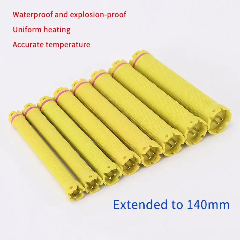 New 140mm 24V Digital Hair Hot Perm Rods Yellow French Wavy Hair Maker Electric Heated Curlers Bars Rollers Hair Salon Barber