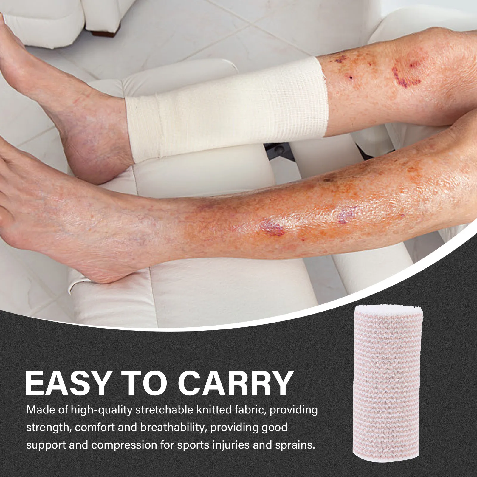 2Pcs Elastic Bandages Premium Stretchable Knitted Fabric Self-Adhesive Sports Bandages for Knee Finger Joint Support